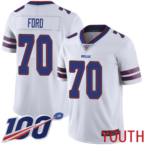 Youth Buffalo Bills #70 Cody Ford White Vapor Untouchable Limited Player 100th Season NFL Jersey->youth nfl jersey->Youth Jersey